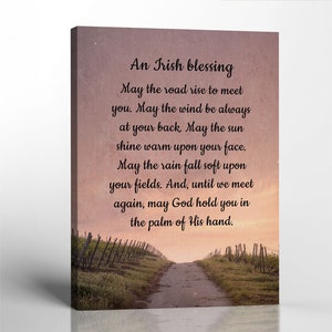 Irish Blessing Canvas Frame, Irish Decor, Irish Wall Decor, Irish Prayer, Irish Gift, May the Road Rise Up To Meet You, Ready to Hang