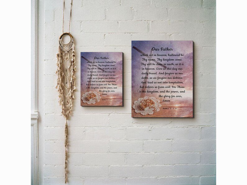 The Lords Prayer Wall Decor Canvas Print, Lord's Prayer Wall Art, Our ...