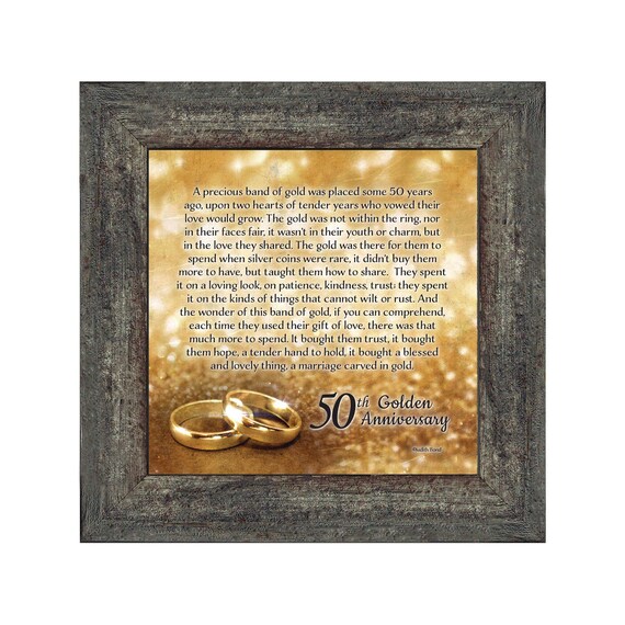 Bands Of Gold 50th Wedding Anniversary Gift Picture Frame Etsy