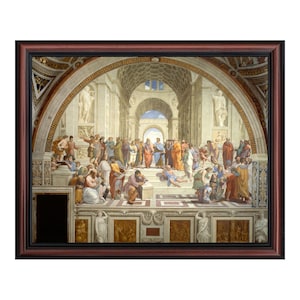 School of Athens by Raphael, World Famous Wall Art Collection, Framed Wall Art for Your Living Room or Kitchen Decor, 11x14, 2468