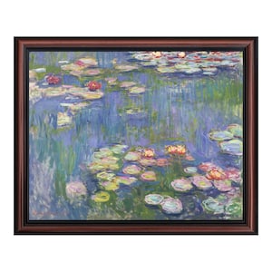 Water Lilies by Claude Monet Framed Wall Art Print, Living Room or Bedroom Wall Decor, 11x14, 2414