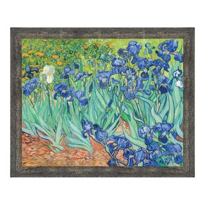 Irises by Vincent Van Gogh Framed Wall Art Print, Excellent for Bedroom or Living Room Wall Decor, 11x14, 2445