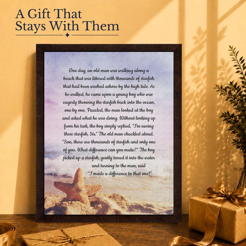 Starfish Story Canvas Print, Coastal Wall Art, Beach Decor, Ready to Hang image 8