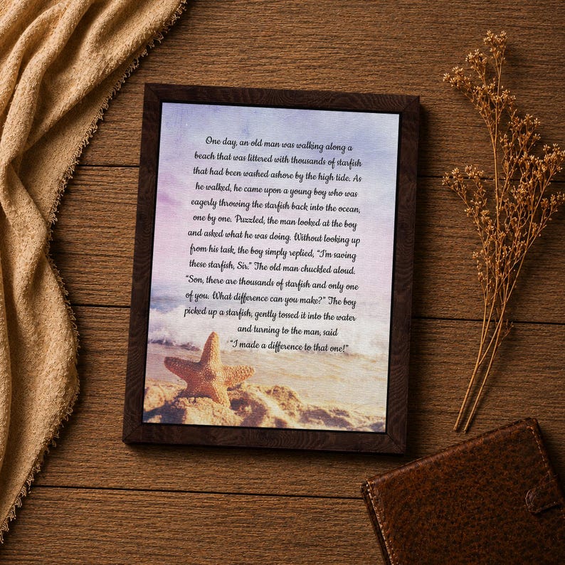 Starfish Story Canvas Print, Coastal Wall Art, Beach Decor, Ready to Hang image 13