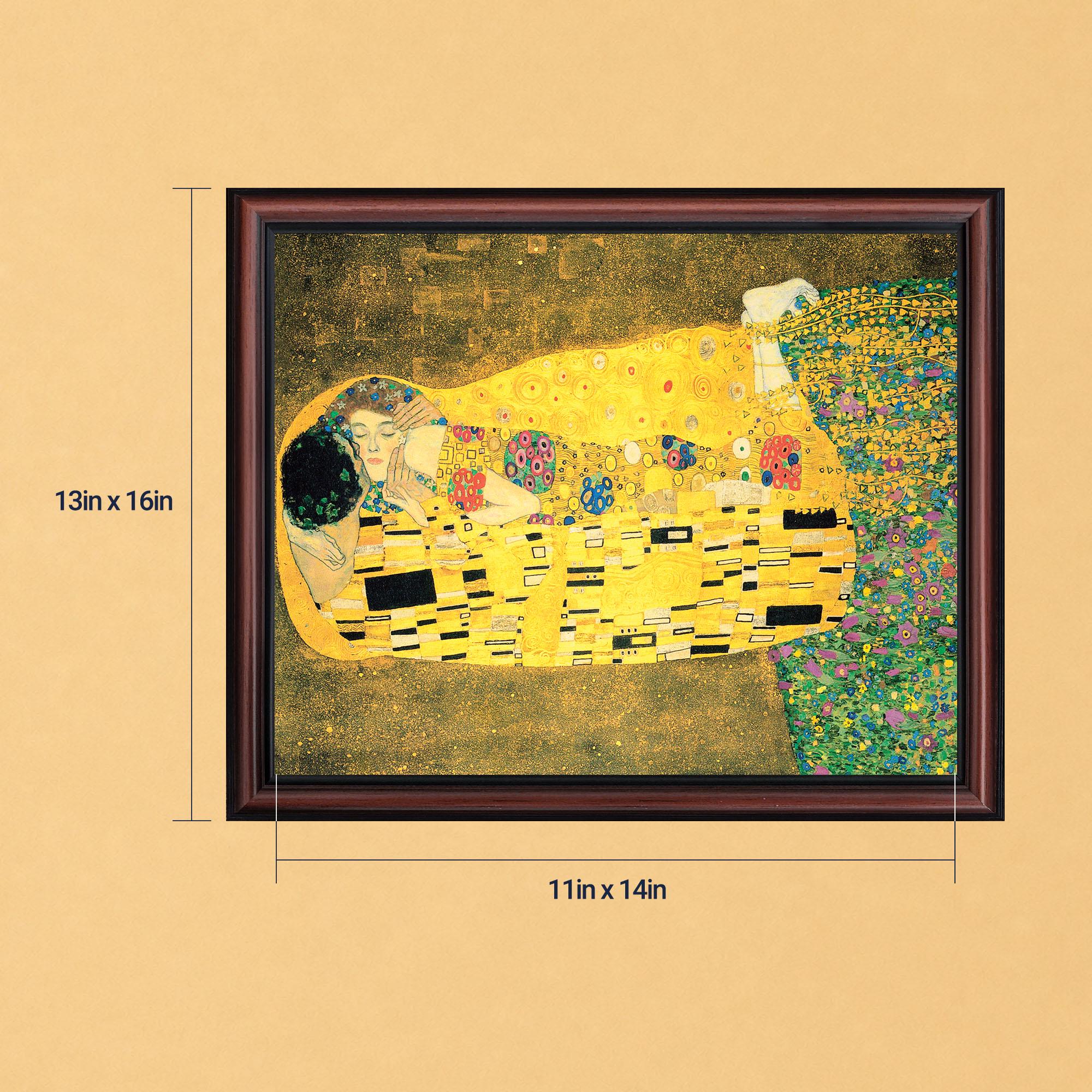 The Kiss by Gustav Klimt Art Print, Framed or Canvas, Gold Art