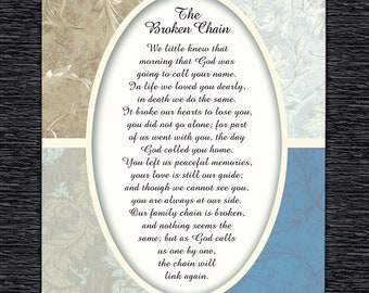 The Broken Chain Poem About the Passing of a Loved One 7x9 - Etsy Sweden