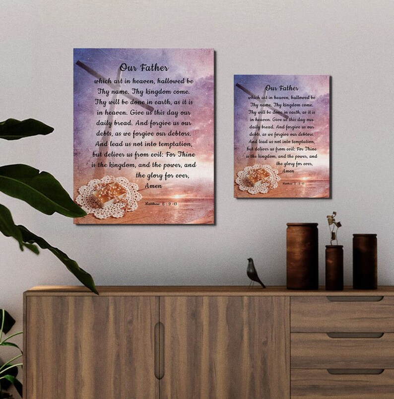 The Lords Prayer Wall Decor Canvas Print, Lord's Prayer Wall Art, Our ...