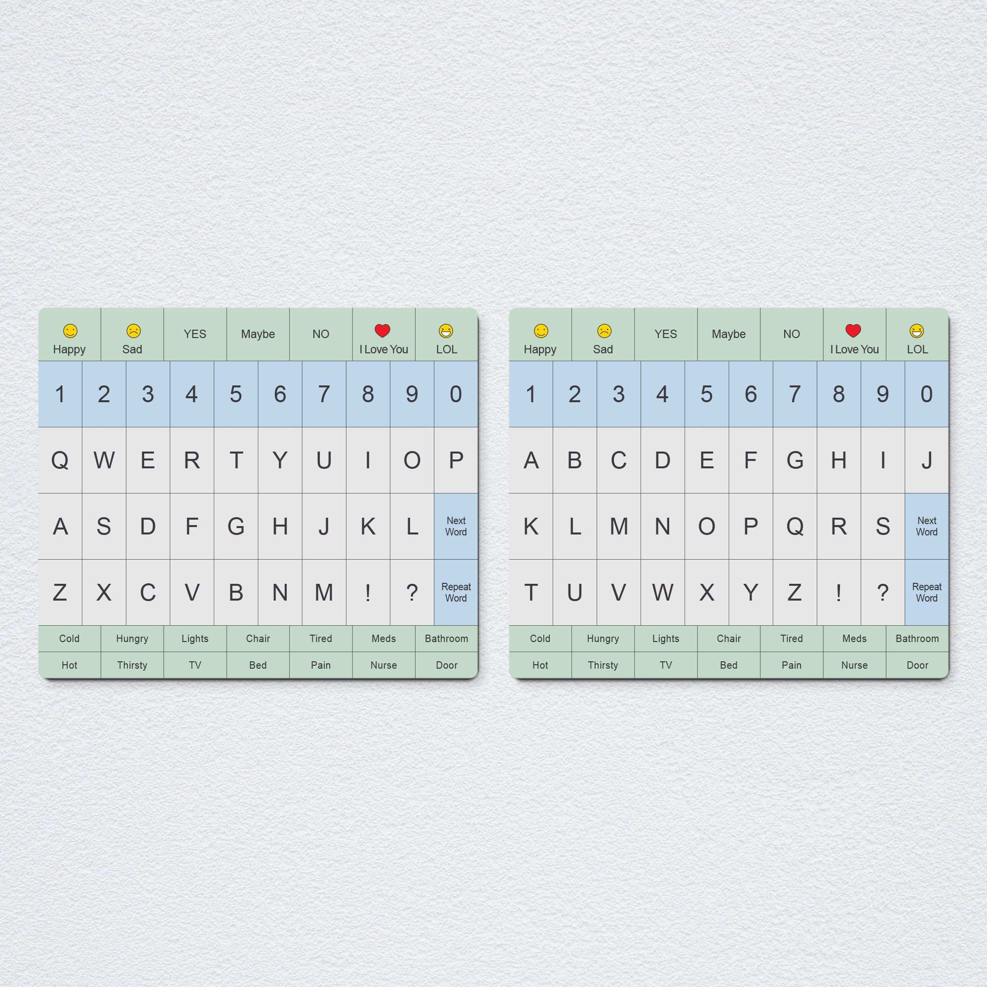 Adult Communication Board Nonslip, Portable Letter Chart for Nonverbal, Stroke Recovery