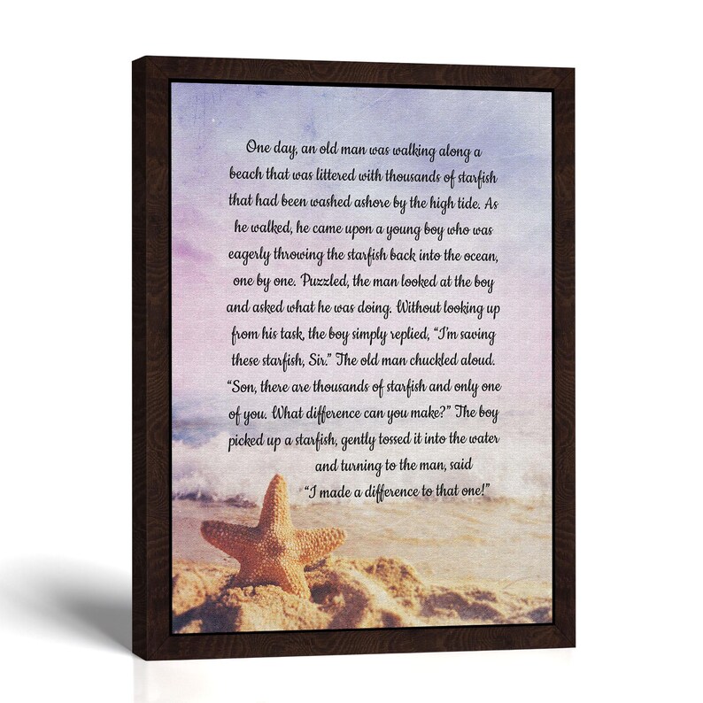 Starfish Story Canvas Print, Coastal Wall Art, Beach Decor, Ready to Hang image 3