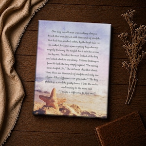 Starfish Story Canvas Print, Coastal Wall Art, Beach Decor, Ready to Hang image 12