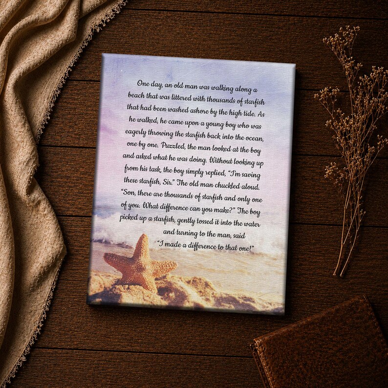 Starfish Story Canvas Print, Coastal Wall Art, Beach Decor, Ready to Hang image 12