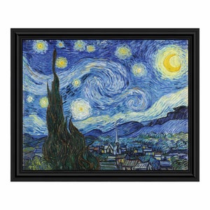 Starry Night by Vincent Van Gogh Framed Art, Wall Decor for Your Office or Living Room, 11x14, 2436