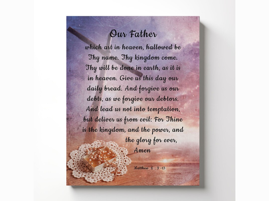 The Lords Prayer Wall Decor Canvas Print, Lord's Prayer Wall Art, Our ...