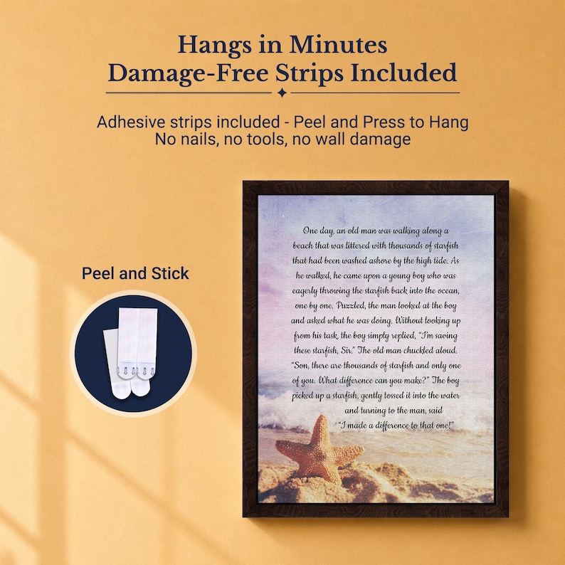 Starfish Story Canvas Print, Coastal Wall Art, Beach Decor, Ready to Hang image 16