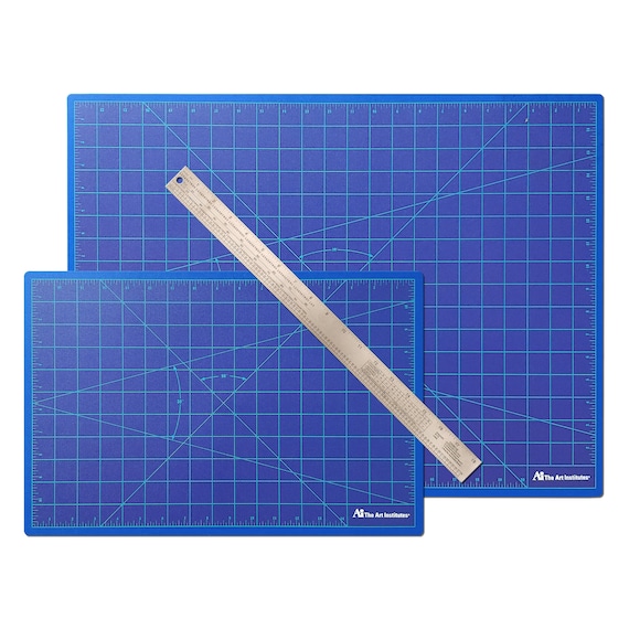 Self Healing Cutting Mat Set Large Craft Mat, Small Craft Mat w/ Straight Edge - Sewing Supplies, Quilting and Crafting for Rotary Cutter
