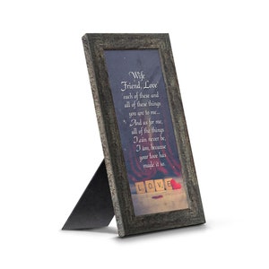 Wife Friend Love, Romantic Gift for Wife, Picture Frame, 6x12