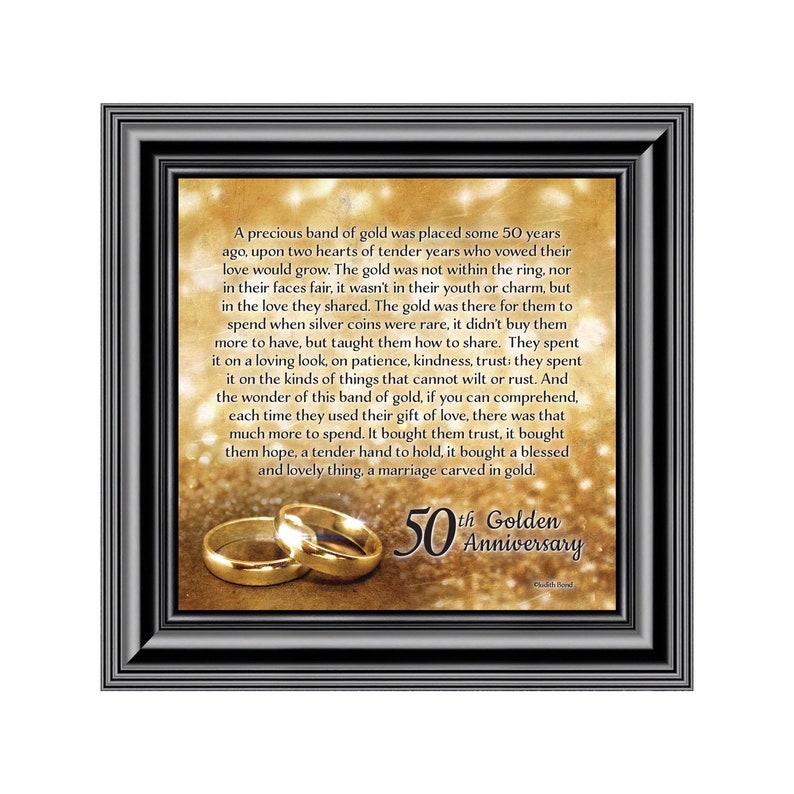 Bands Of Gold 50th Wedding Anniversary Gift Picture Frame Etsy