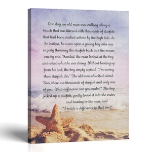 Starfish Story Canvas Print, Coastal Wall Art, Beach Decor, Ready to Hang image 2