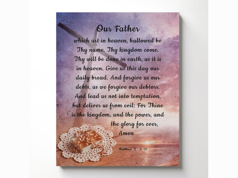 The Lords Prayer Wall Decor Canvas Print, Lord's Prayer Wall Art, Our ...