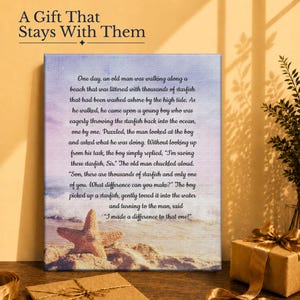 Starfish Story Canvas Print, Coastal Wall Art, Beach Decor, Ready to Hang image 6
