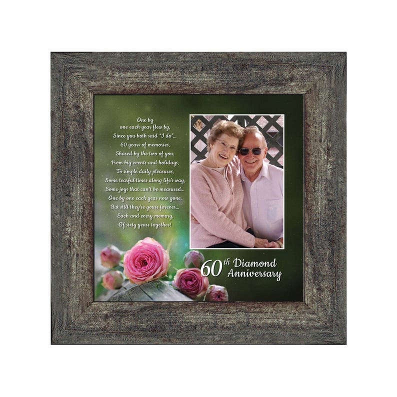Diamond 60th Anniversary Picture Frame Diamond Anniversary Etsy