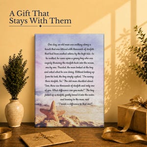 Starfish Story Canvas Print, Coastal Wall Art, Beach Decor, Ready to Hang image 5