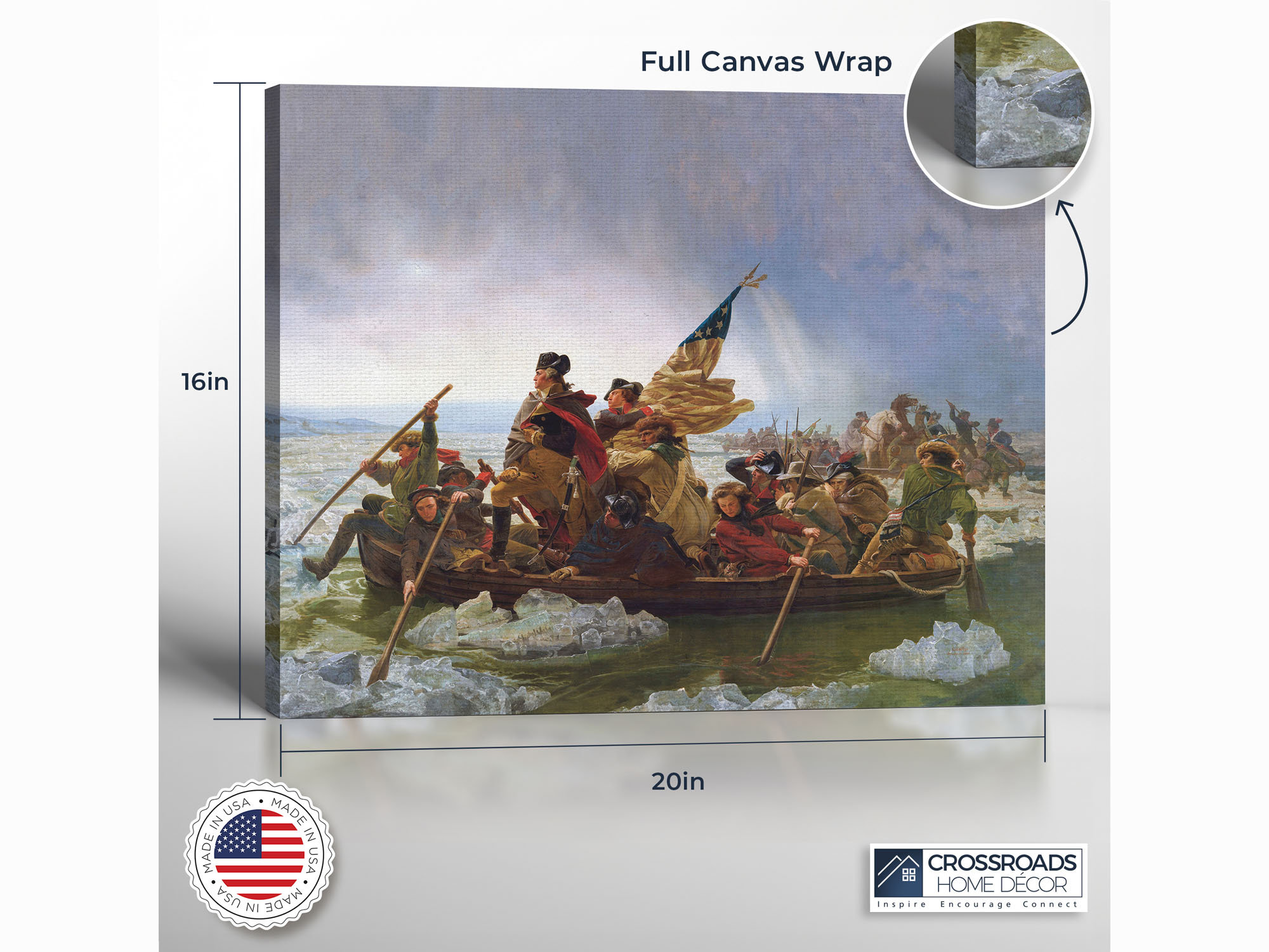 Washington Crossing the Delaware Canvas Frame, George Washington ...