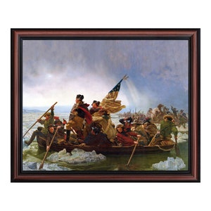 Washington Crossing The Delaware by Emanuel Leutze, Framed Wall Art Print, 11x14, 2423