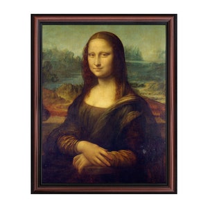 Mona Lisa by Leonardo Da Vinci, World Famous Wall Art Collection, Framed Mona Lisa Print for Office or Living Room Decor, 11x14, 2451