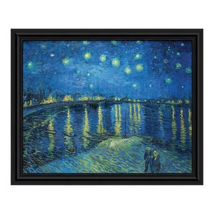 Starry Night Over The Rhone by Vincent Van Gogh Framed Wall Art Print for Living Room or Bedroom Home Decor, 11x14, 2439