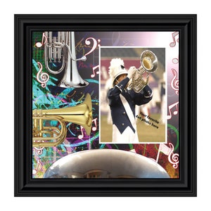 Baritone, Marching Band picture frame, 10x10 3502