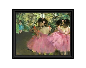 Dancers in Pink by Edgar Degas Framed Wall Art Print, Beautiful Degas Ballerinas, Living Room or Bedroom Wall Art 11x14 2424