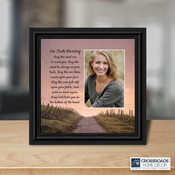 Irish Blessing Wall Art, May the Road Rise Up to Meet You Sign, Celtic Home Decor Gift for Wedding Housewarming or St. Patrick's Day