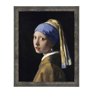 Girl with a Pearl Earring Framed Wall Art by Johannes Vermeer, World Famous Wall Art Collection, 11x14, 2480