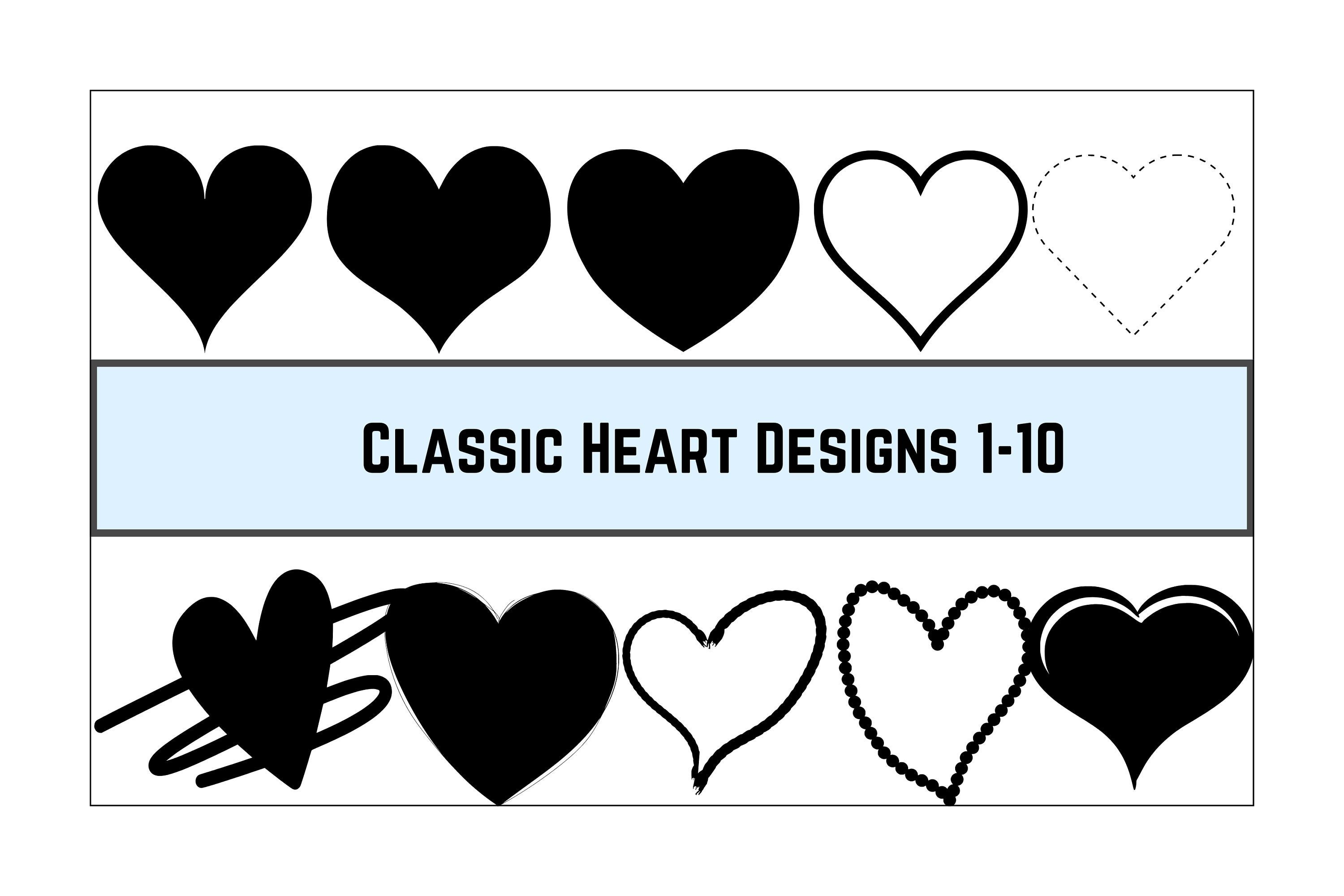 Heart Svg Bundle Classic Heart Svg Hand Drawn Hearts Valentine's Day ...