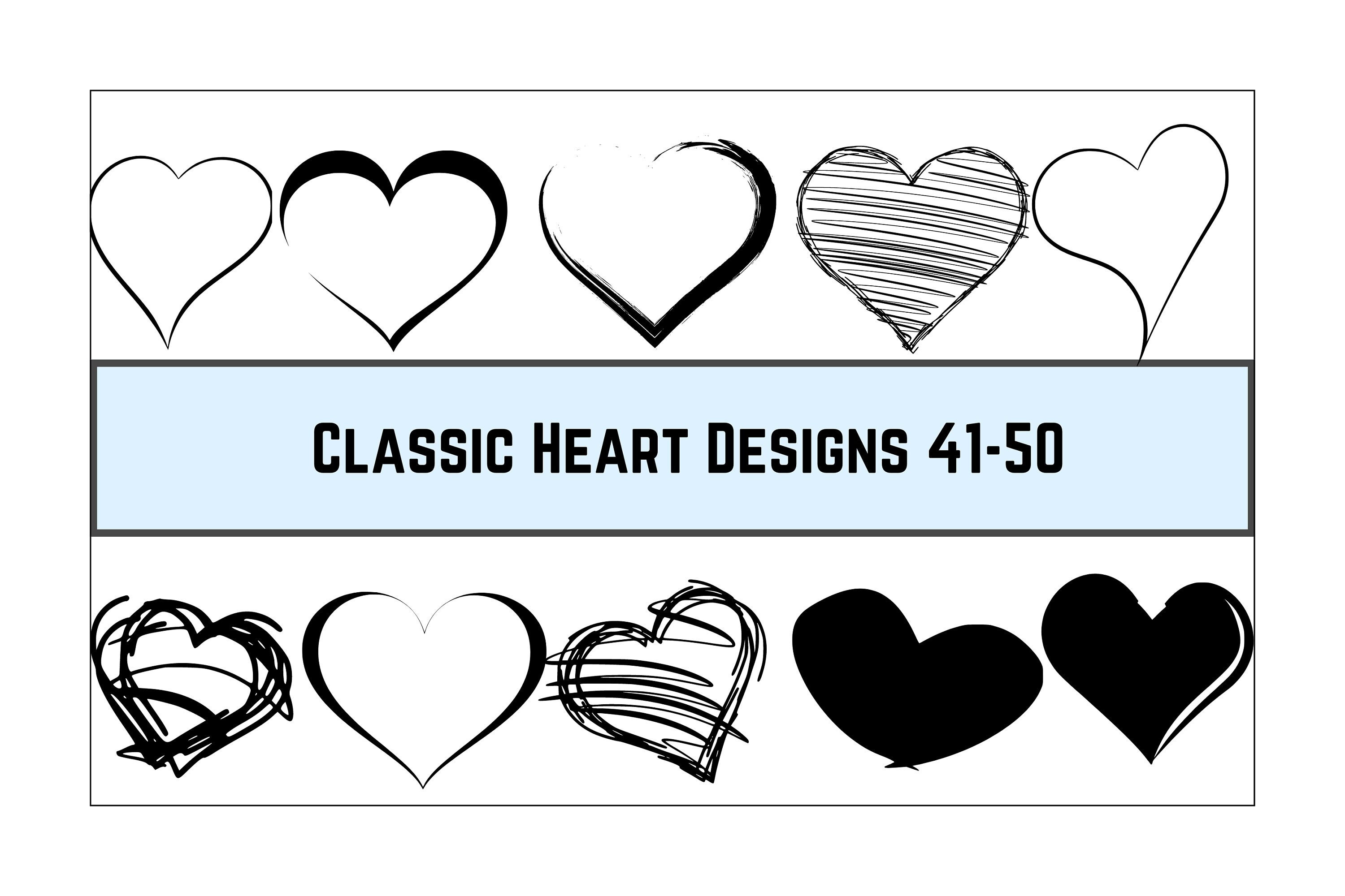 Heart Svg Bundle Classic Heart Svg Hand Drawn Hearts Valentine's Day ...