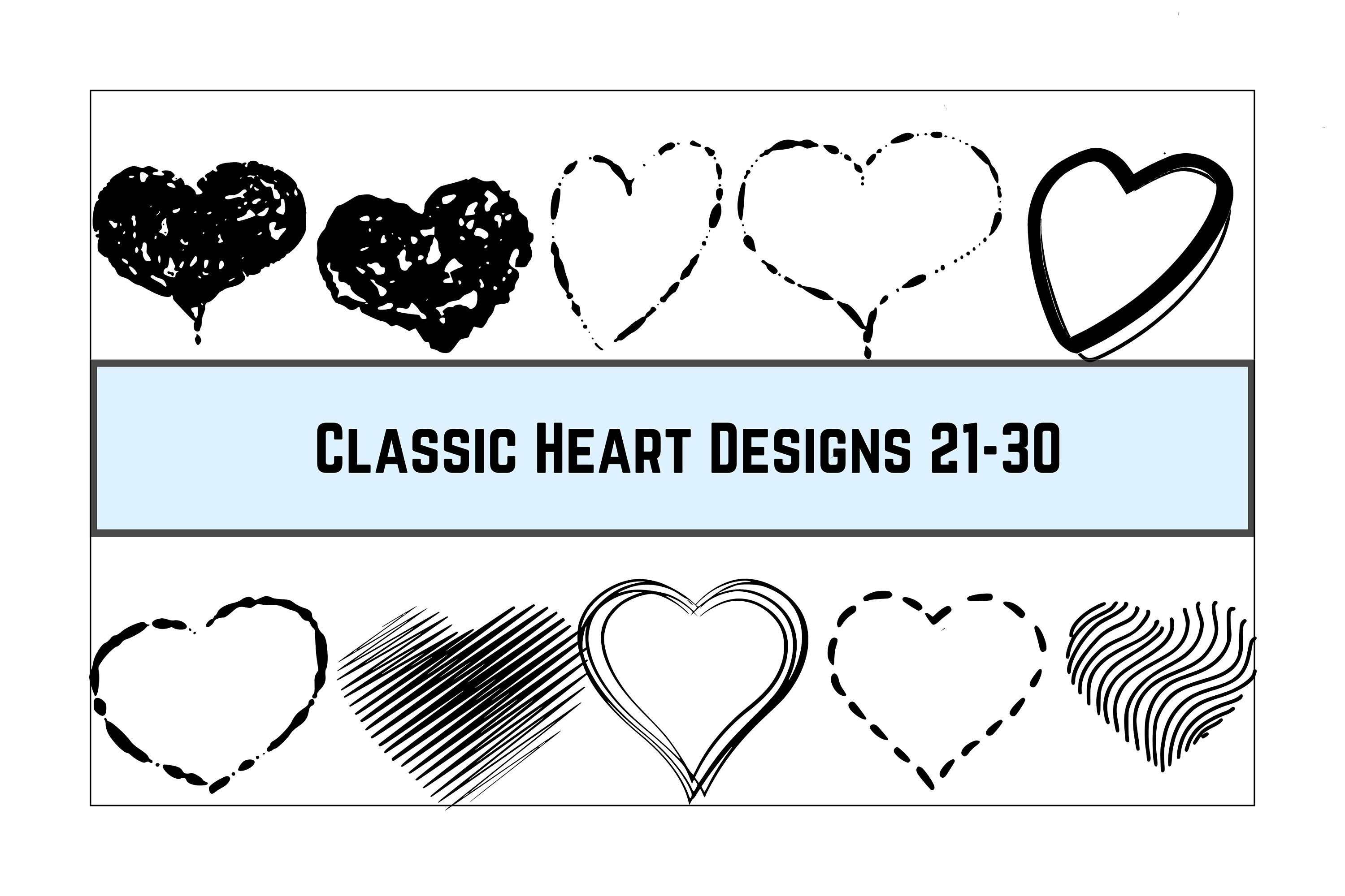 Heart Svg Bundle Classic Heart Svg Hand Drawn Hearts Valentine's Day ...