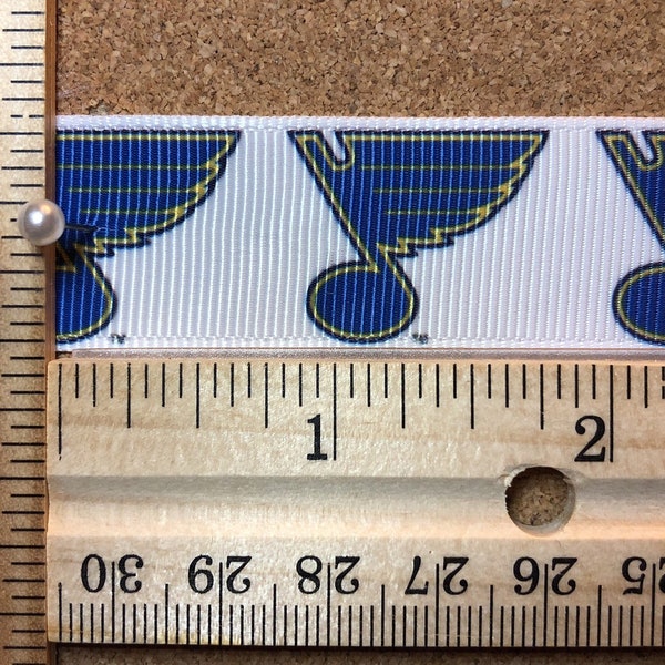 Saint Louis Blues Note Hockey NHL 7/8 inch Grosgrain Ribbon