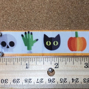 CLEARANCE 55% OFF *2 Yards* Halloween Emojis 7/8 inch Grosgrain Ribbon