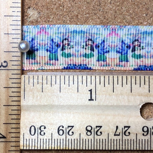 Lilo & Stitch Doing the Hula  5/8 inch Grosgrain Ribbon