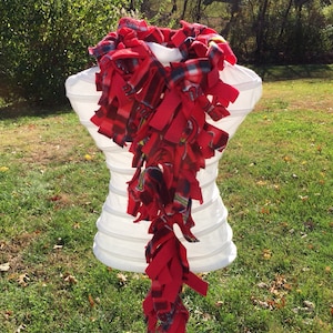 Saint Louis Cardinals Baseball with Red Blue Plaid Foeece Boa Scarf