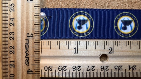 Saint Louis Arch & Blues Note Hockey 7/8 inch Grosgrain Ribbon