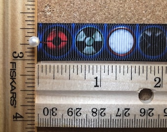 CLEARANCE 30% OFF *2 Yards* Circle Shield Avenger Insignias 5/8 inch Grosgrain Ribbon