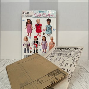 Simplicity J0441 Pirate Flower Child Nautical Desses 18” Doll Clothes Pattern