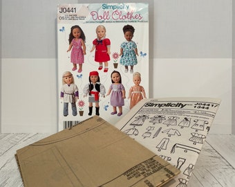 Simplicity J0441 Pirate Flower Child Nautical Desses 18” Doll Clothes Pattern