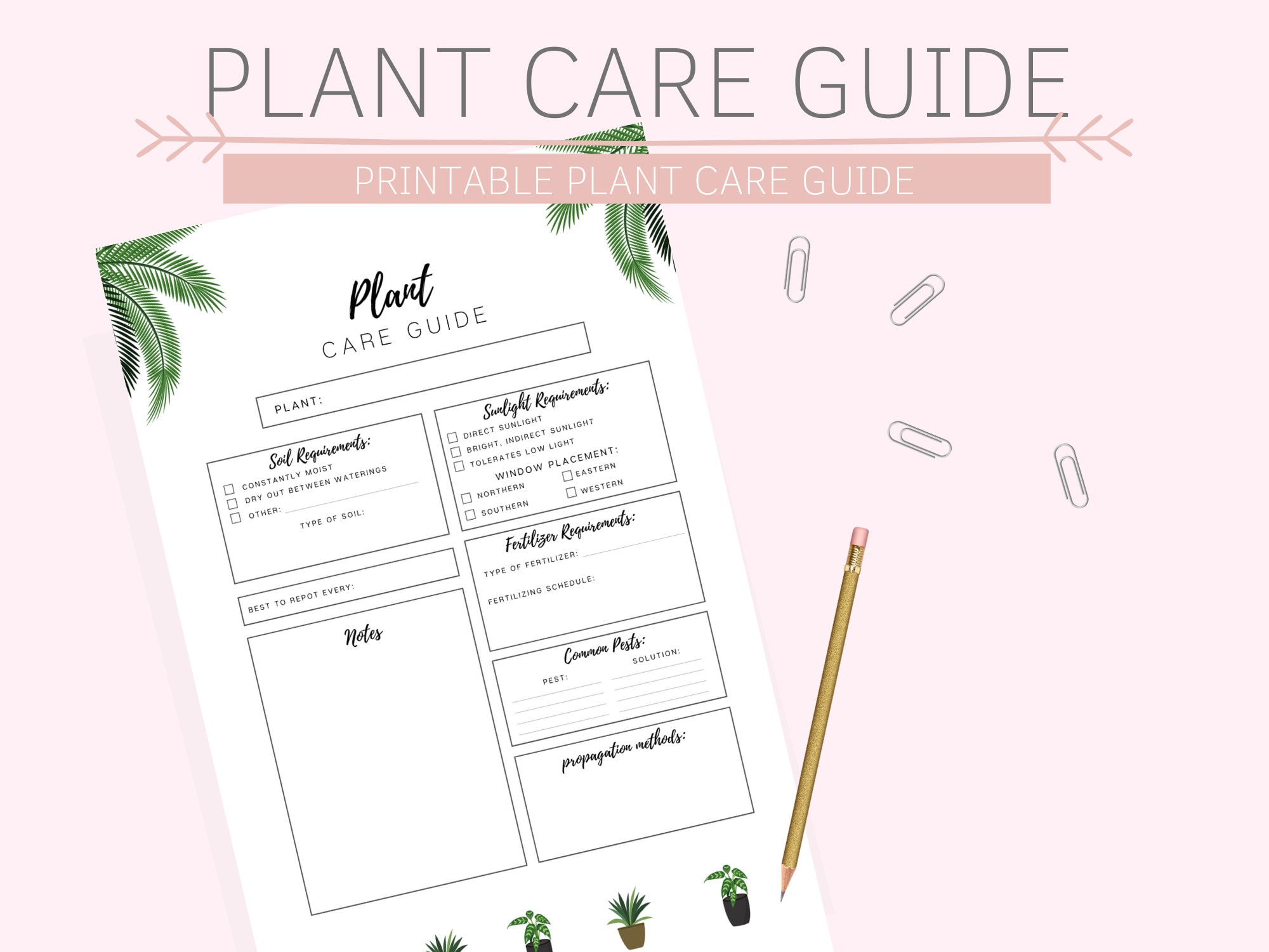 Plant Care Guide Printable Plant Care Sheet Mini Happy - Etsy Australia