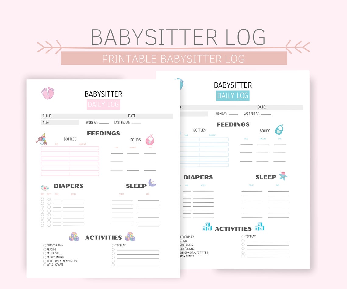 Babysitter Information Sheet Babysitter Log Printable - Etsy