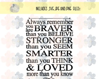 Free Free 209 Always Remember You Are Braver Than You Believe Svg SVG PNG EPS DXF File