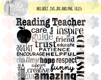 | de conception de l’appréciation de l’enseignant de lecture cricut, fichier de coupe, svg, png, jpg,, fichiers de coupe cricut