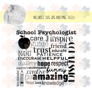 School Psychologist Appreciation Design, Instant Digital Download, png, svg, jpg files, cricut cut files, printable, educator, mental health